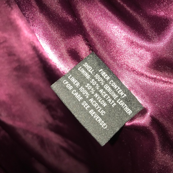 Vintage 90s Women Oscar Piel Dark Burgundy Genuine 100% Leather Jacket Coat 2XL - Picture 7 of 13